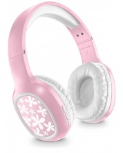 Bežične slušalice Cellularline - MS Basic Shiny Flowers, ružičaste